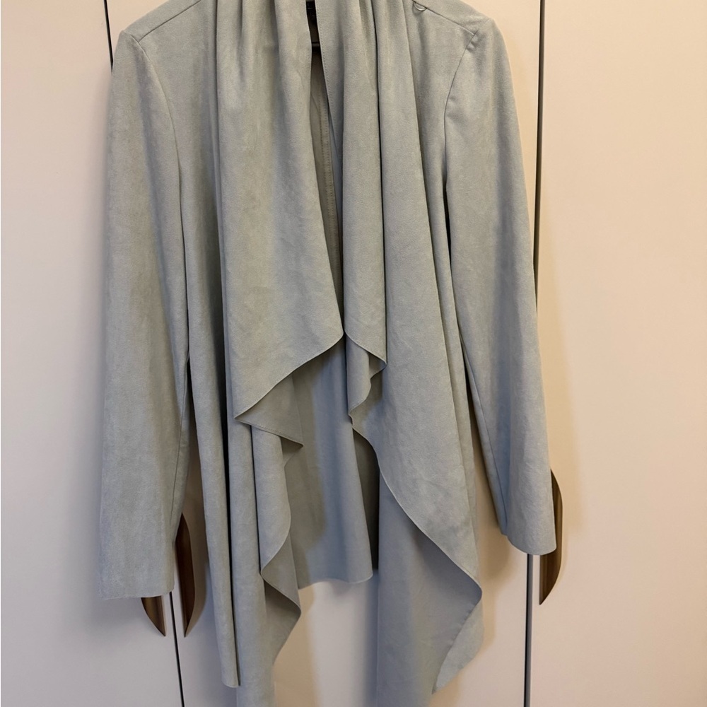 G.I.L.I. Faux Suede Draped Duster - Picture 3 of 7